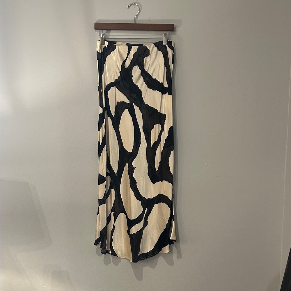 Abstract Black and Cream Women's Skirt
